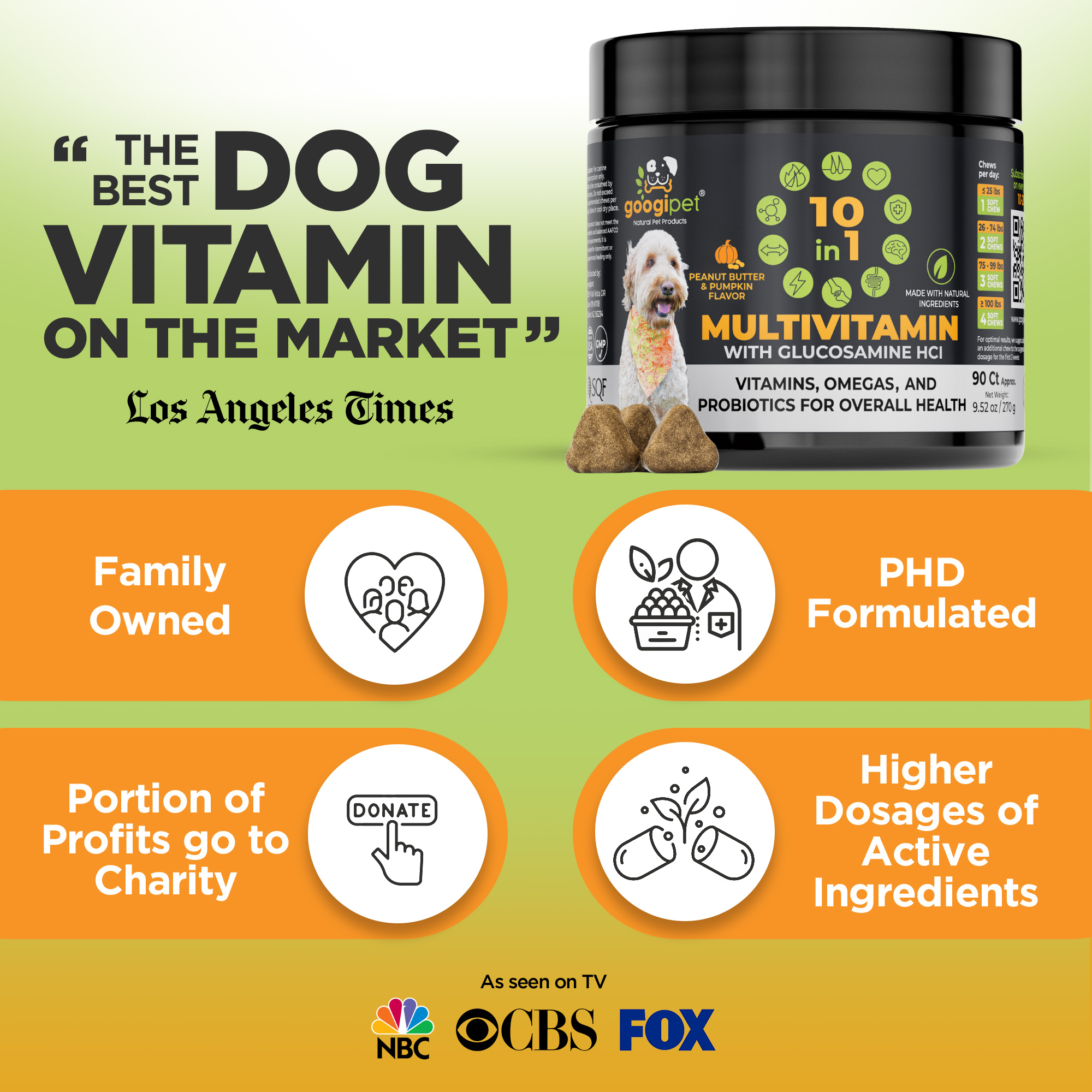 10 in 1 Multivitamin Chews for Dogs (Peanut Butter & Pumpkin Flavor)