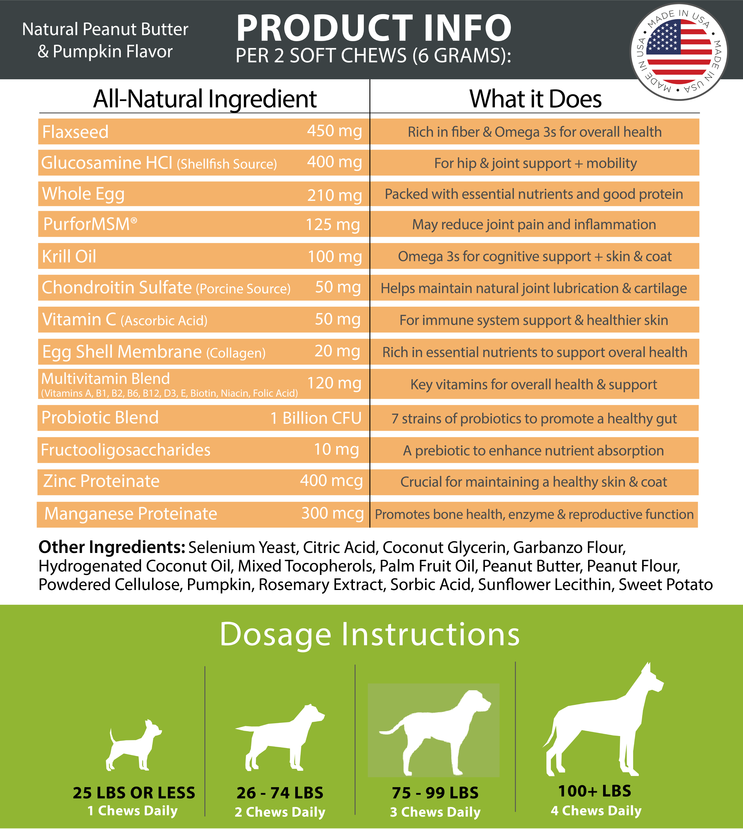 10 in 1 Multivitamin Chews for Dogs (Peanut Butter & Pumpkin Flavor)