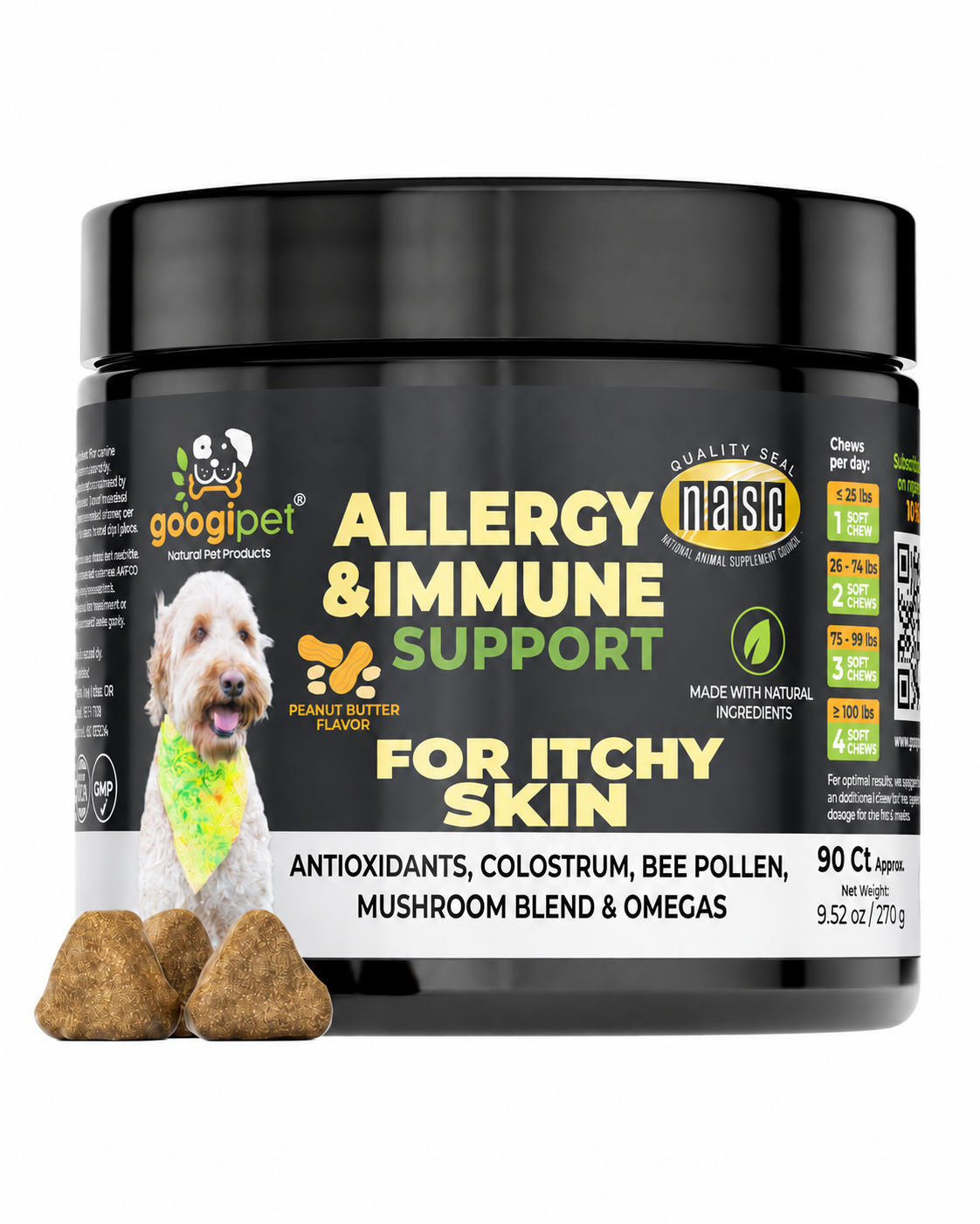 Allergy & Immune Support Chews for Dogs (Peanut Butter Flavor)
