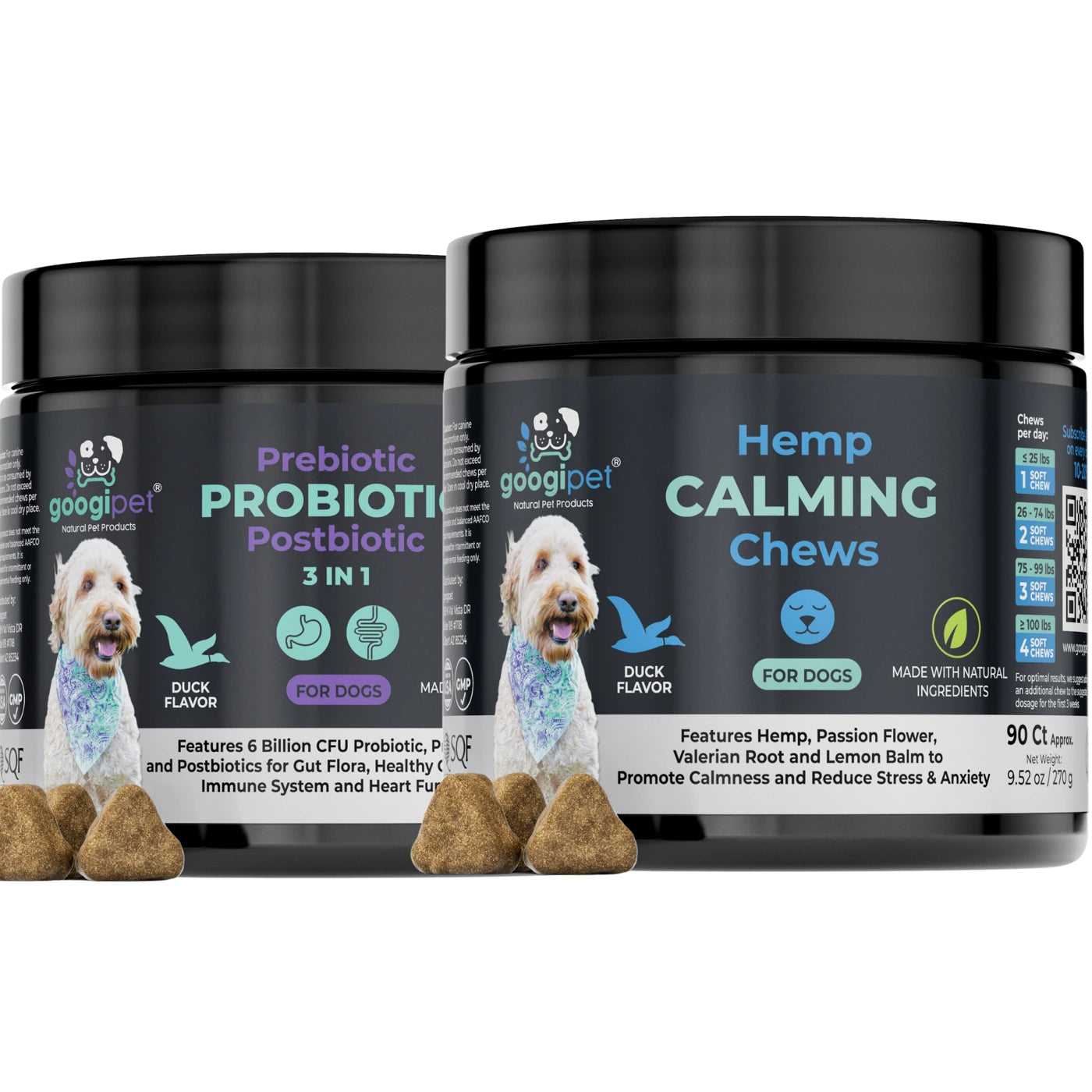 Hemp Calming Chews + 3 in 1 Probiotic (2 Pack)