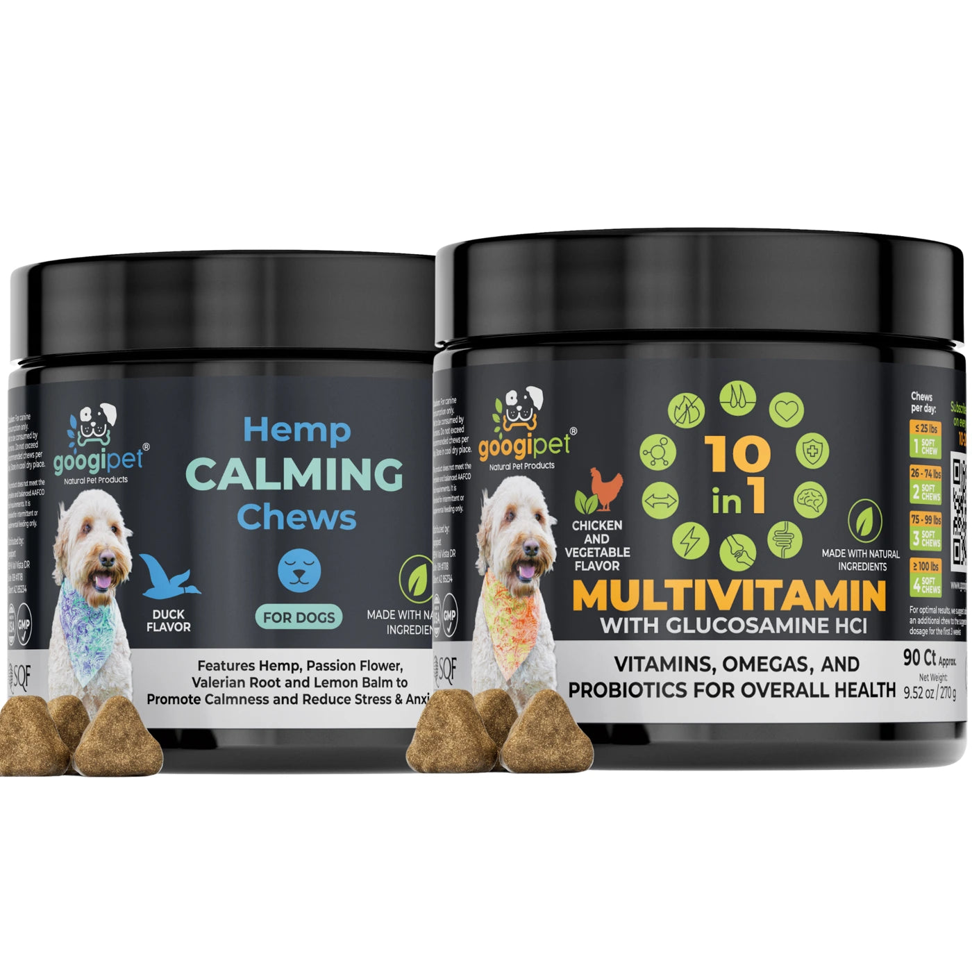 10 in 1 Multivitamin + Hemp Calming Chews Bundle (2 Pack)