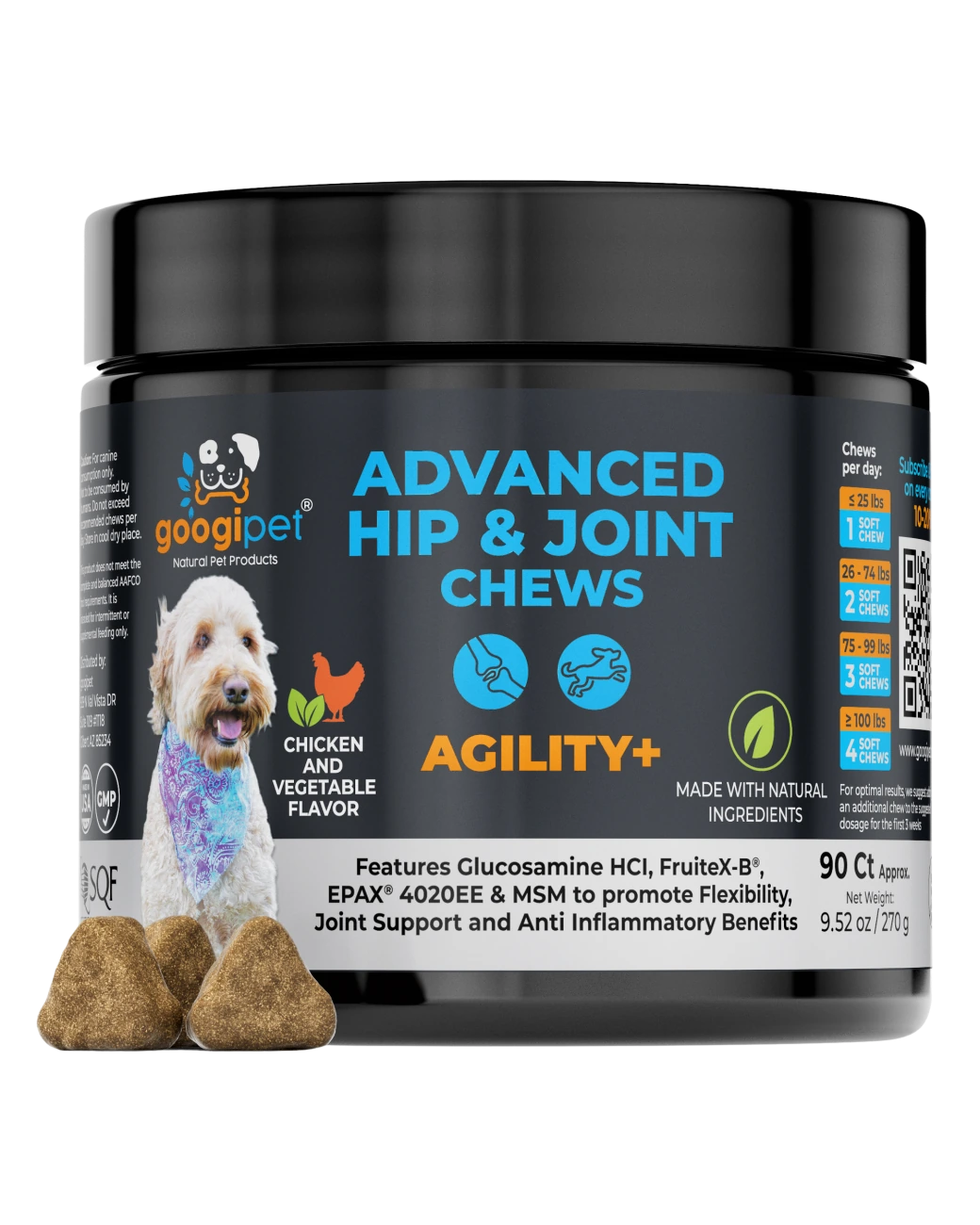 Agility+ Advanced Hip and Joint Chews for Dogs